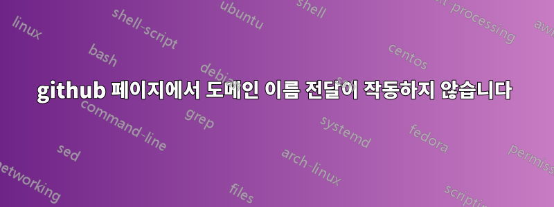 github 페이지에서 도메인 이름 전달이 작동하지 않습니다