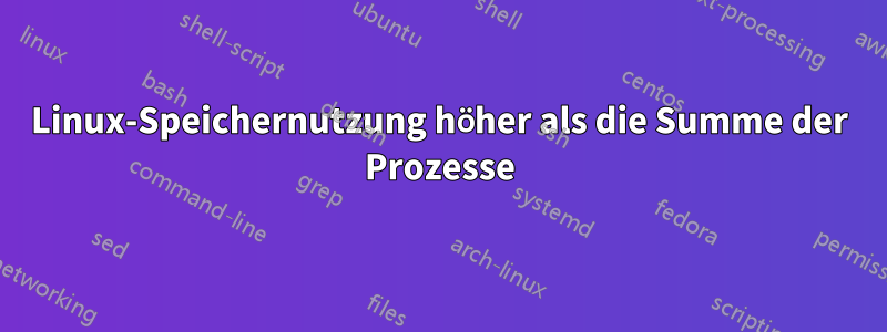 Linux-Speichernutzung höher als die Summe der Prozesse