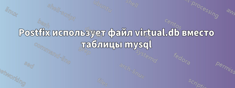 Postfix использует файл virtual.db вместо таблицы mysql