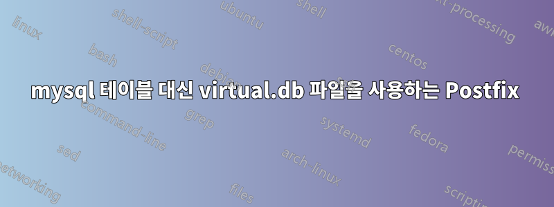 mysql 테이블 대신 virtual.db 파일을 사용하는 Postfix