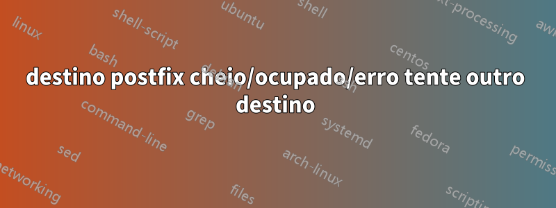 destino postfix cheio/ocupado/erro tente outro destino