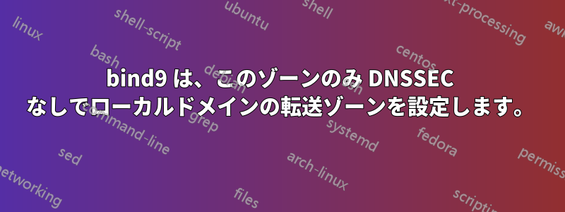 bind9 は、このゾーンのみ DNSSEC なしでローカルドメインの転送ゾーンを設定します。