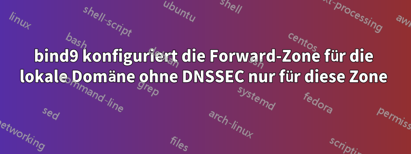 bind9 konfiguriert die Forward-Zone für die lokale Domäne ohne DNSSEC nur für diese Zone