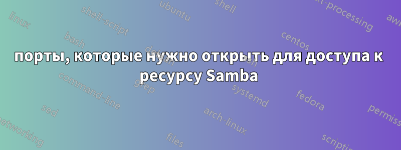 порты, которые нужно открыть для доступа к ресурсу Samba