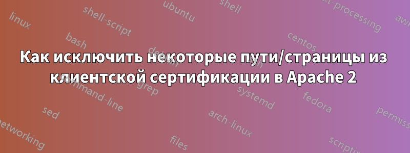 Как исключить некоторые пути/страницы из клиентской сертификации в Apache 2