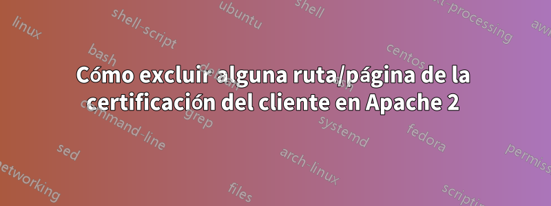 Cómo excluir alguna ruta/página de la certificación del cliente en Apache 2