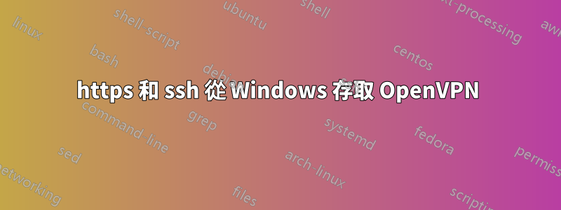 https 和 ssh 從 Windows 存取 OpenVPN