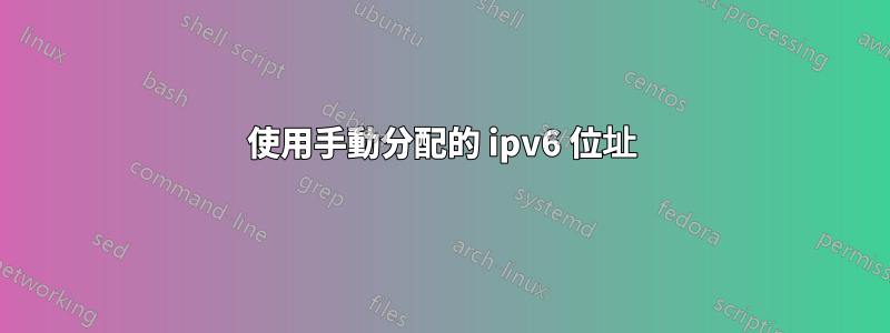 使用手動分配的 ipv6 位址