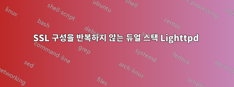 SSL 구성을 반복하지 않는 듀얼 스택 Lighttpd