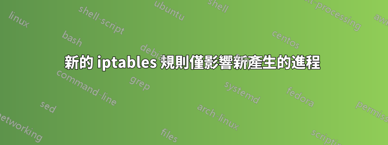 新的 iptables 規則僅影響新產生的進程