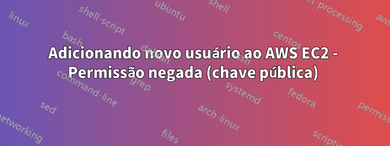 Adicionando novo usuário ao AWS EC2 - Permissão negada (chave pública)