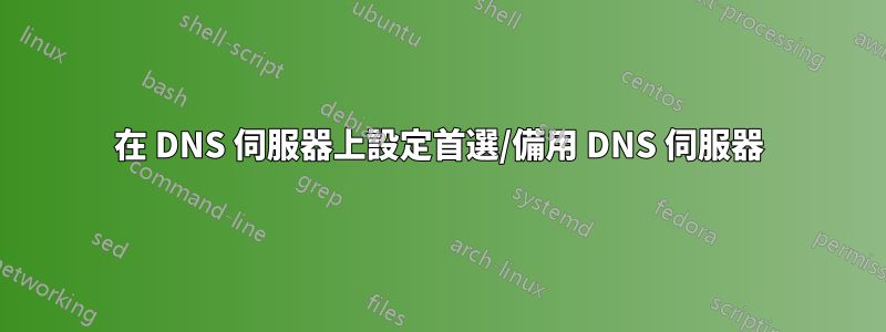 在 DNS 伺服器上設定首選/備用 DNS 伺服器