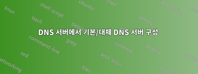 DNS 서버에서 기본/대체 DNS 서버 구성