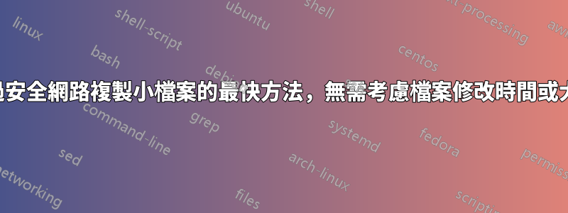 透過安全網路複製小檔案的最快方法，無需考慮檔案修改時間或大小