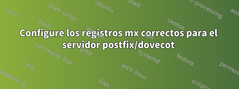 Configure los registros mx correctos para el servidor postfix/dovecot