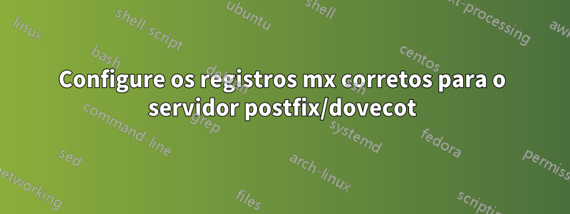 Configure os registros mx corretos para o servidor postfix/dovecot