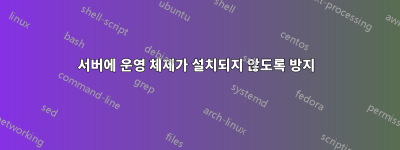 서버에 운영 체제가 설치되지 않도록 방지 