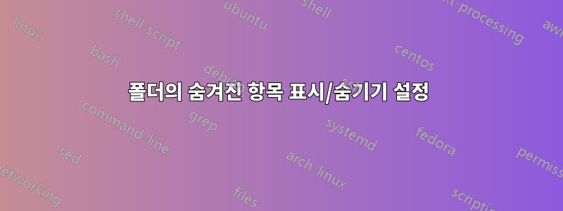 폴더의 숨겨진 항목 표시/숨기기 설정