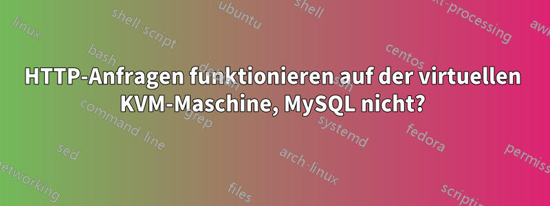 HTTP-Anfragen funktionieren auf der virtuellen KVM-Maschine, MySQL nicht?