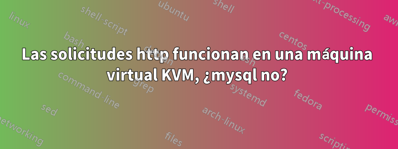 Las solicitudes http funcionan en una máquina virtual KVM, ¿mysql no?