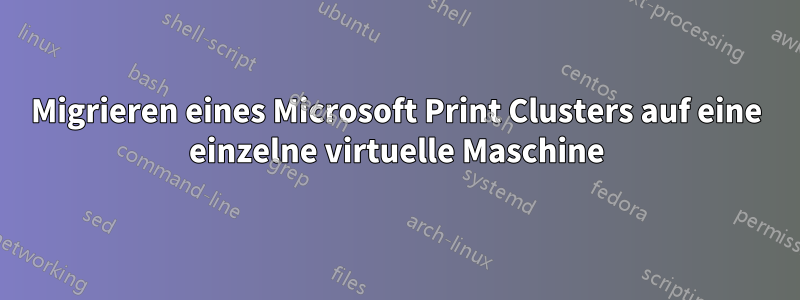 Migrieren eines Microsoft Print Clusters auf eine einzelne virtuelle Maschine