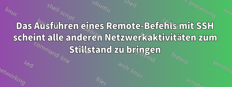 Das Ausführen eines Remote-Befehls mit SSH scheint alle anderen Netzwerkaktivitäten zum Stillstand zu bringen