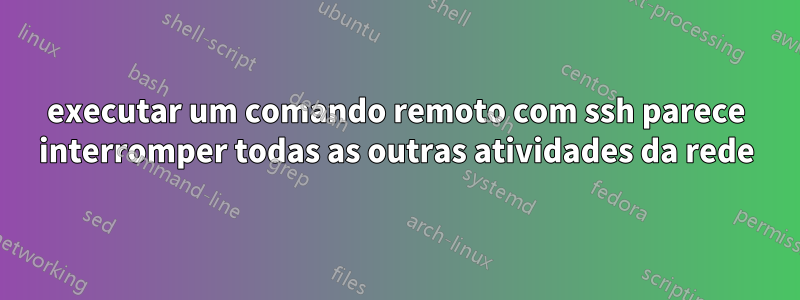 executar um comando remoto com ssh parece interromper todas as outras atividades da rede