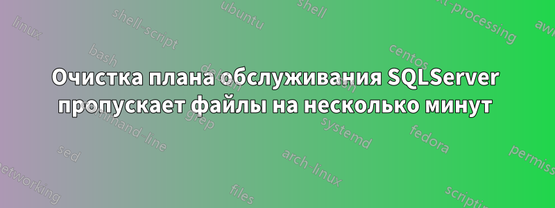 Очистка плана обслуживания SQLServer пропускает файлы на несколько минут