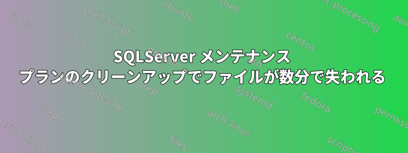 SQLServer メンテナンス プランのクリーンアップでファイルが数分で失われる