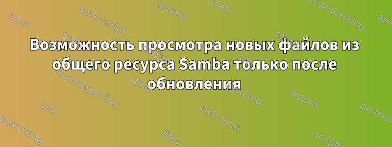 Возможность просмотра новых файлов из общего ресурса Samba только после обновления