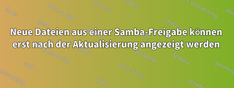 Neue Dateien aus einer Samba-Freigabe können erst nach der Aktualisierung angezeigt werden