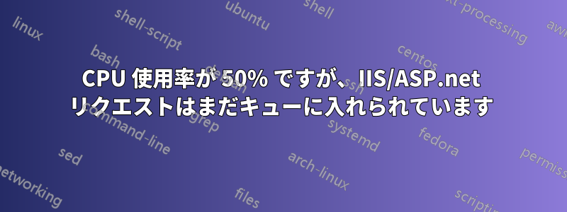 CPU 使用率が 50% ですが、IIS/ASP.net リクエストはまだキューに入れられています