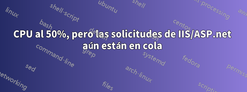 CPU al 50%, pero las solicitudes de IIS/ASP.net aún están en cola