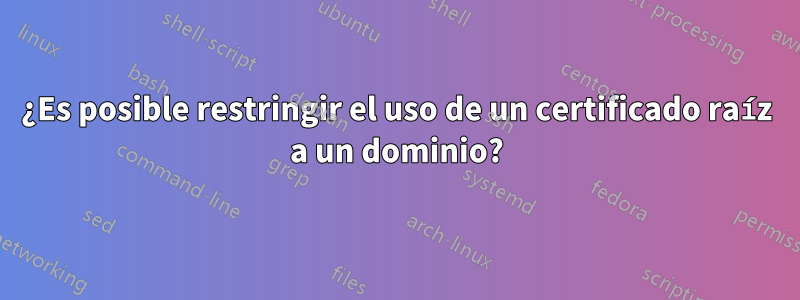 ¿Es posible restringir el uso de un certificado raíz a un dominio?