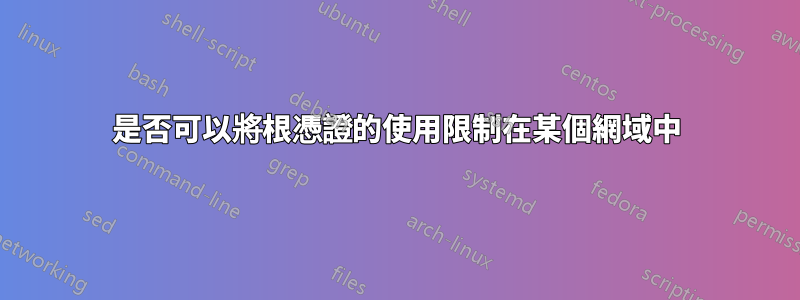 是否可以將根憑證的使用限制在某個網域中