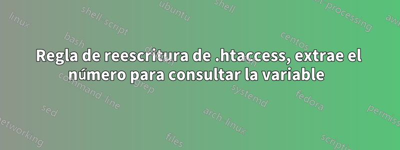 Regla de reescritura de .htaccess, extrae el número para consultar la variable 