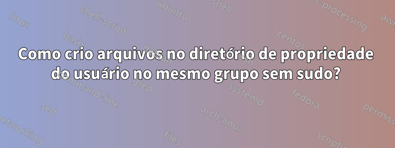 Como crio arquivos no diretório de propriedade do usuário no mesmo grupo sem sudo?