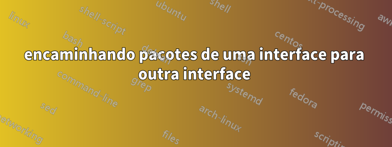 encaminhando pacotes de uma interface para outra interface