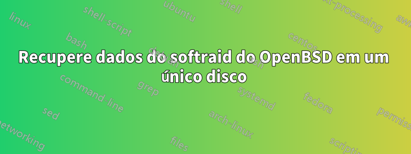 Recupere dados do softraid do OpenBSD em um único disco