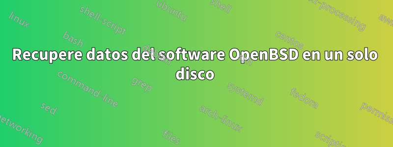 Recupere datos del software OpenBSD en un solo disco