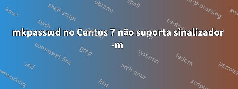 mkpasswd no Centos 7 não suporta sinalizador -m 