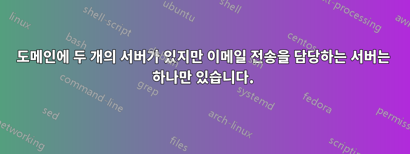 도메인에 두 개의 서버가 있지만 이메일 전송을 담당하는 서버는 하나만 있습니다.