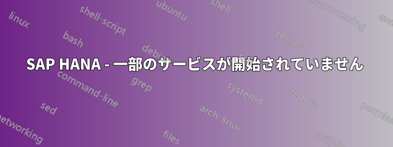 SAP HANA - 一部のサービスが開始されていません