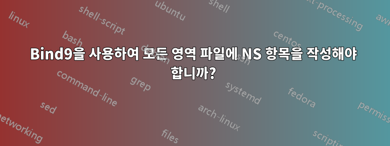 Bind9을 사용하여 모든 영역 파일에 NS 항목을 작성해야 합니까?