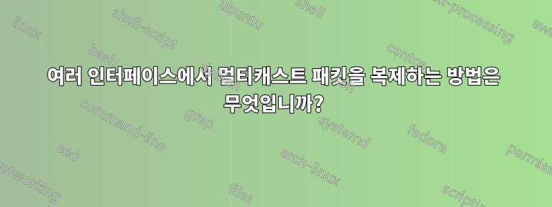 여러 인터페이스에서 멀티캐스트 패킷을 복제하는 방법은 무엇입니까?