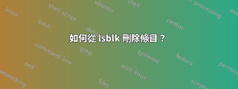 如何從 lsblk 刪除條目？