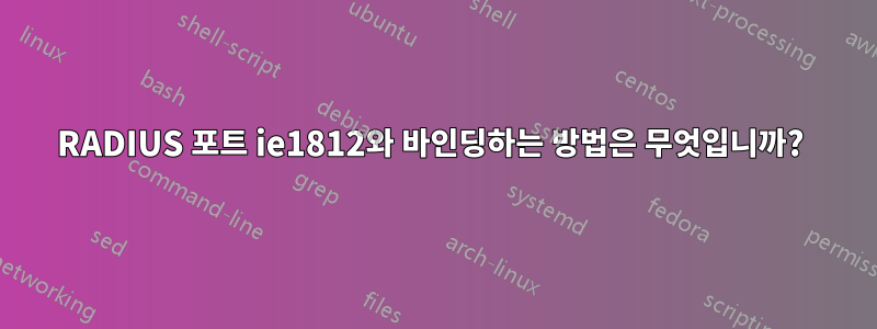 RADIUS 포트 ie1812와 바인딩하는 방법은 무엇입니까? 