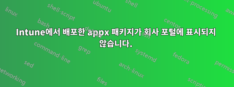 Intune에서 배포한 appx 패키지가 회사 포털에 표시되지 않습니다.