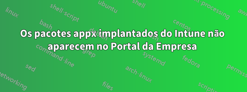 Os pacotes appx implantados do Intune não aparecem no Portal da Empresa