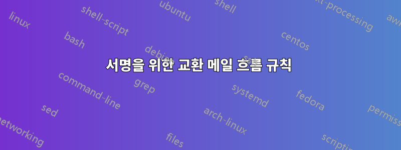 서명을 위한 교환 메일 흐름 규칙